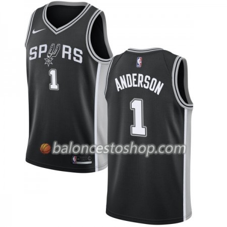 Camiseta Hombre NBA San Antonio Spurs Kyle Anderson 1 Nike 2017-18 Negro Swingman Camiseta Hombre NBA San Antonio Spurs Kyle Anderson 1 Nike 2017-18 Negro Swingman